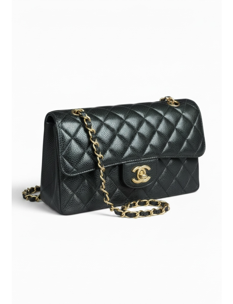 Chanel timeless small caviar black ghw 30 series