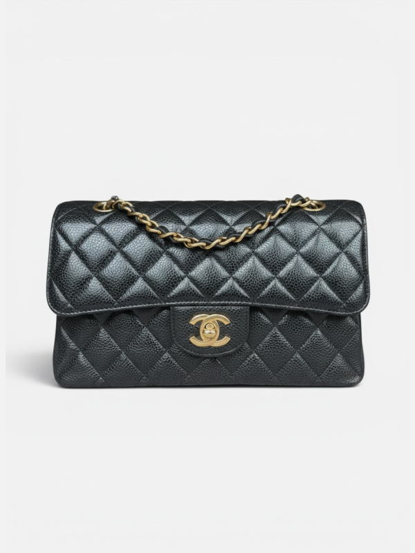 Chanel timeless small caviar black ghw 30 series