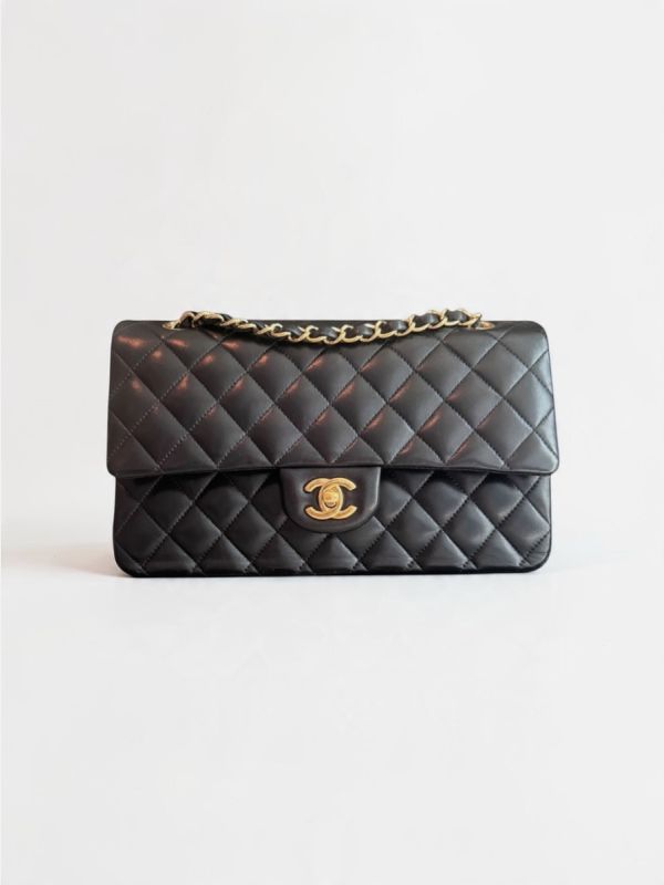 Chanel medium lambskin black GHW 16 series 2015