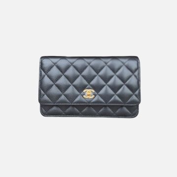 Chanel new turnlock black woc ghw 