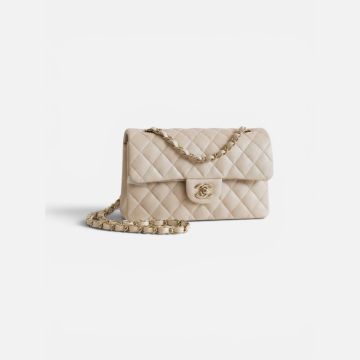 Chanel small caviar light beige ghw micro chip